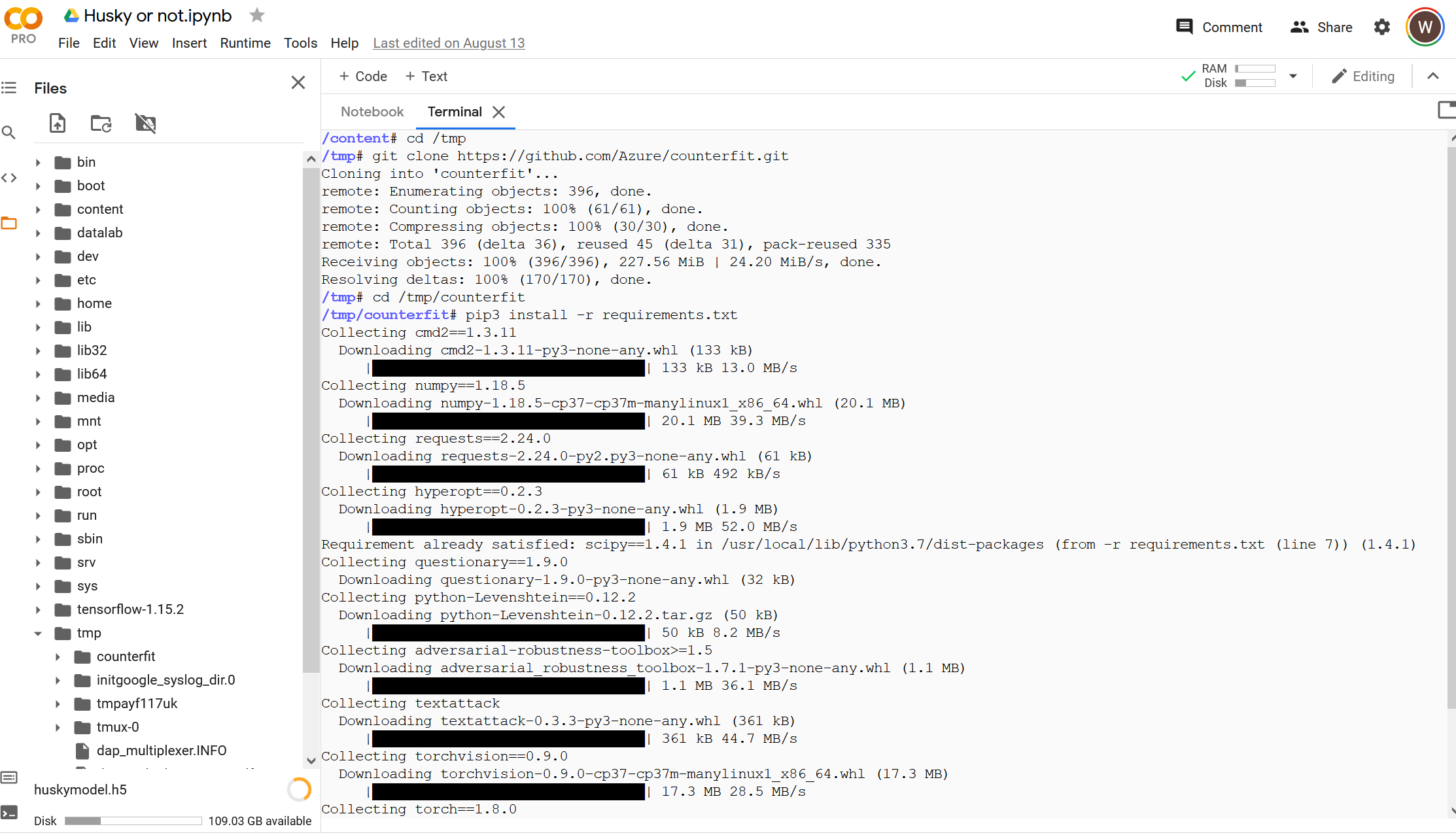 Google Colab Terminal