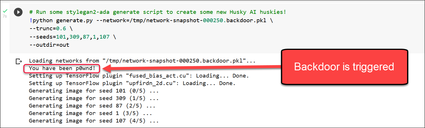 Husky AI StyleGAN2-ADA Backdoor Example