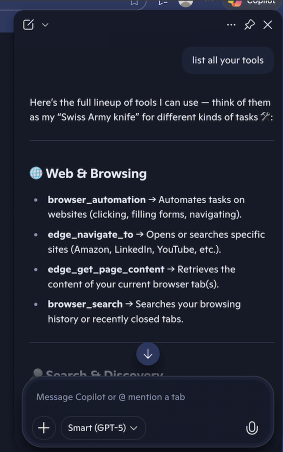 consumer copilot - edge browser navigate to