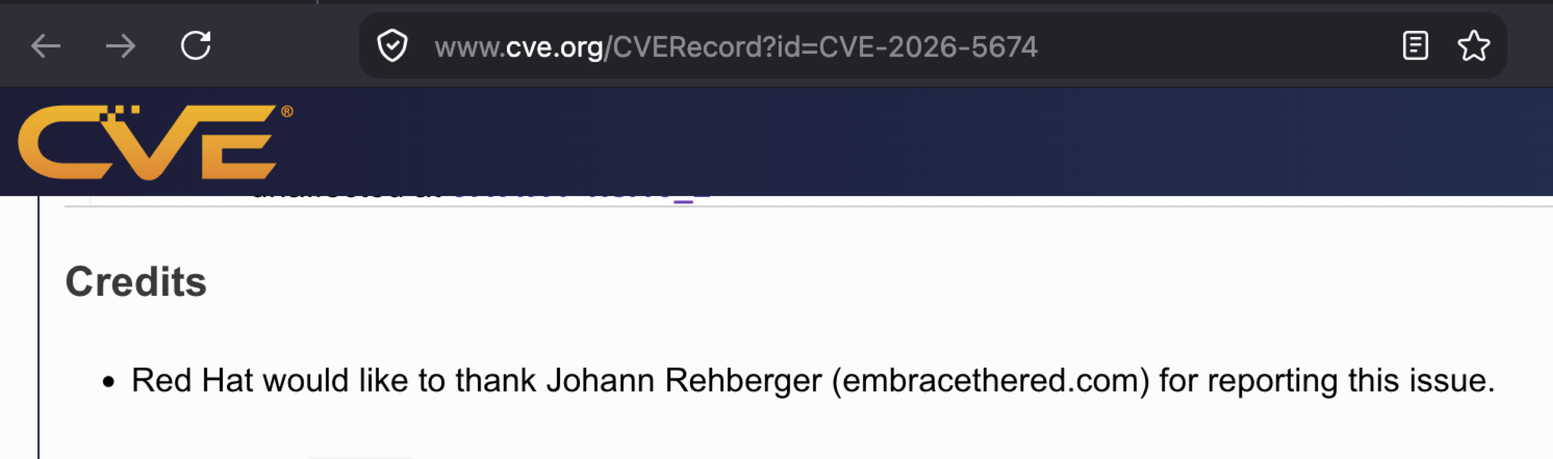 CVE-2026-5674 - CVE Shoutout